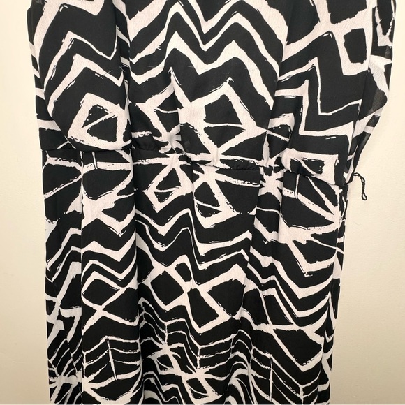 Addition Elle Black & White Abstract Print Midi Dress Size 18 - Picture 4 of 13